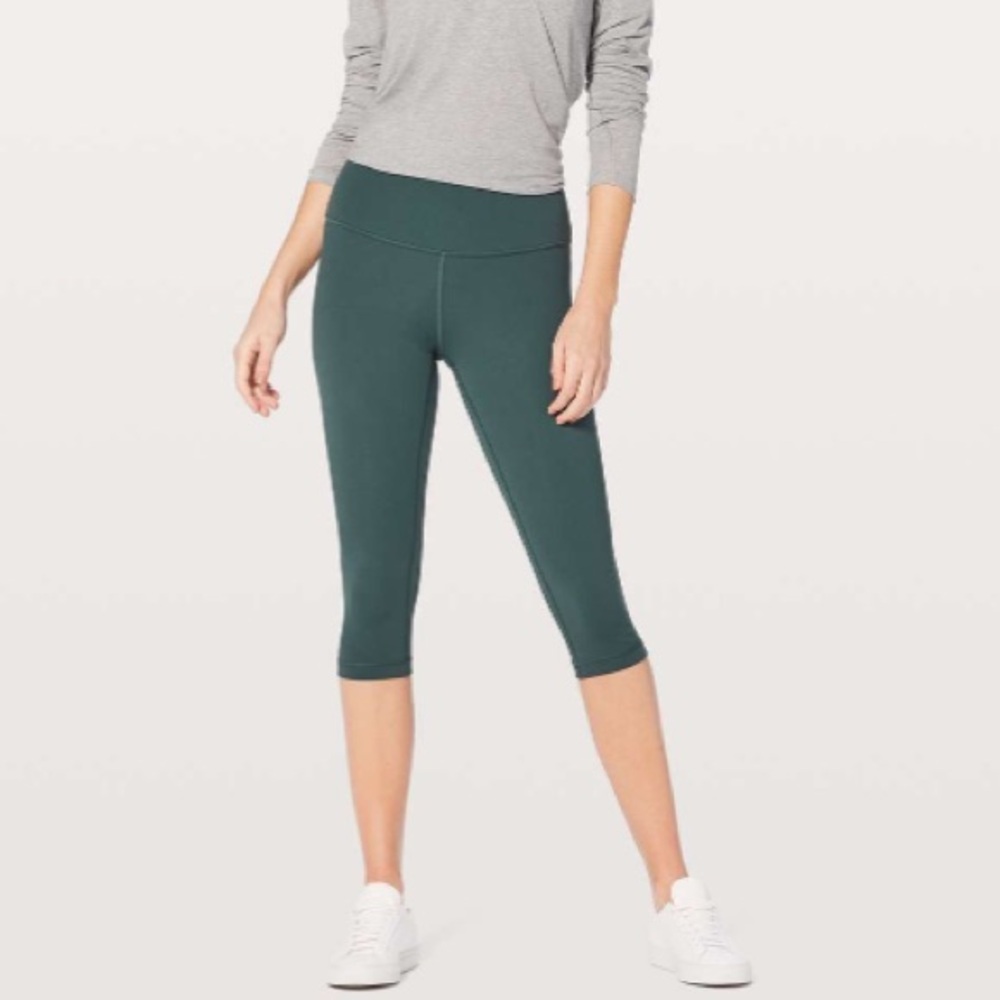 Lululemon Athletica Wunder Under Hi-Rise 1/2 Tight Luxtreme 17” Teal Leggings S6